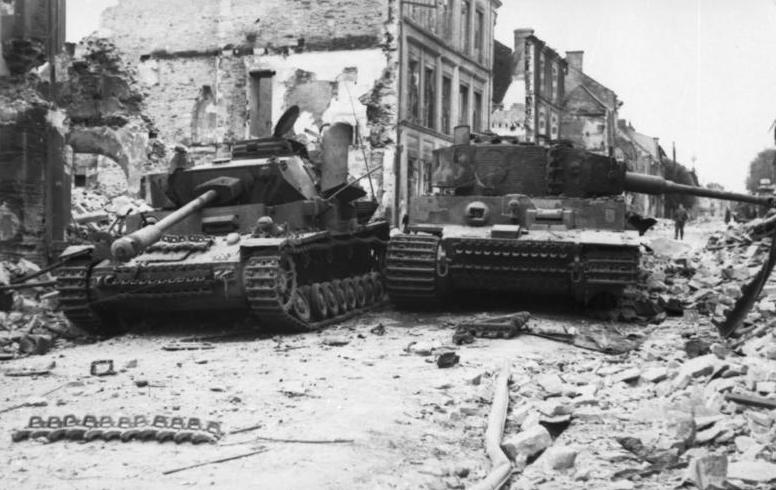 Zniszczone czołgi Leibstandarte SS Adolf Hitler w Villers-Bocage, Normandia