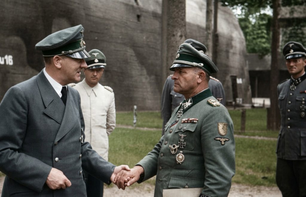 Adolf Hitler w Wilczym Szańcu przed swoim bunkrem (nr 13)