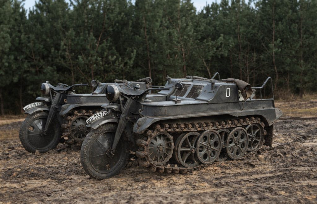Dwa pojazdy Sd.Kfz. 2 Kettenkrad