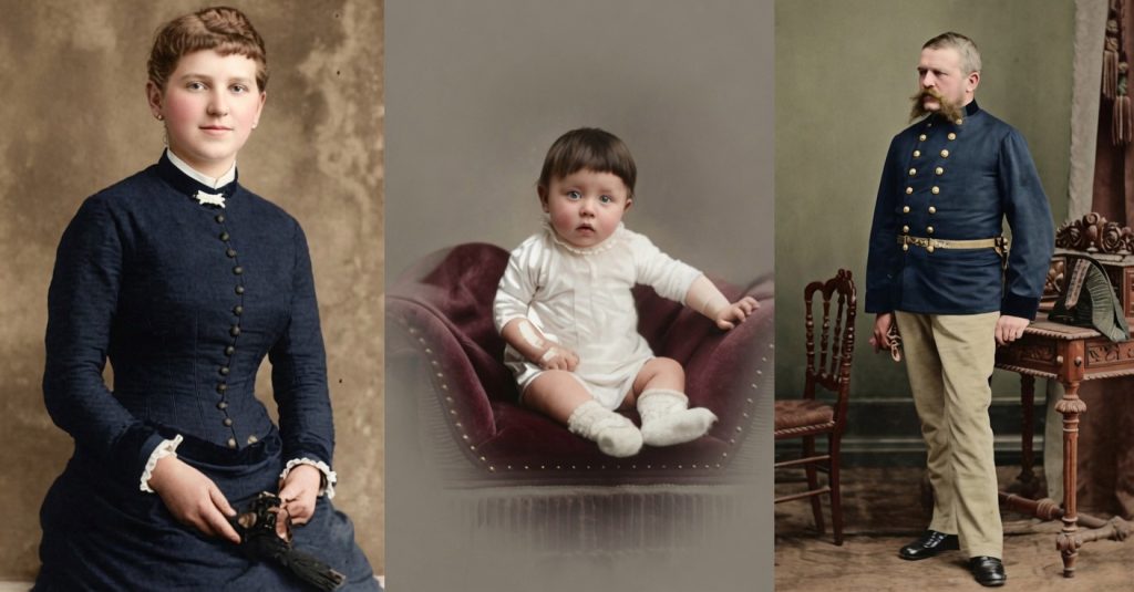 Mały Adolf Hitler, jego matka Klara oraz ojciec Alois