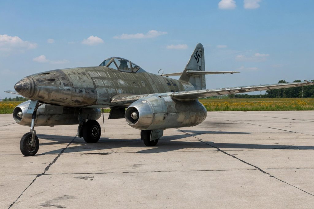 Messerschmitt Me 262 podczas wojny - zdjecie pokolorowane