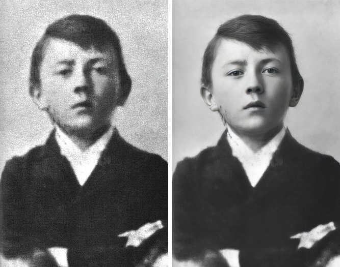 Młody Adolf Hitler - zdjęcie poprawione cyfrowo