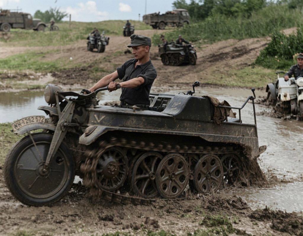Sd.Kfz. 2 Kettenkrad gdzieś na froncie wschodnim