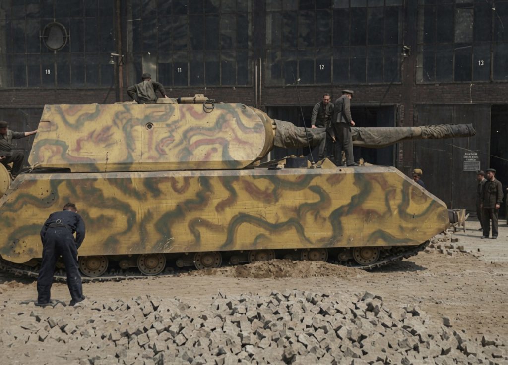 Czołg Panzerkampfwagen VIII Maus w trakcie przygotowań