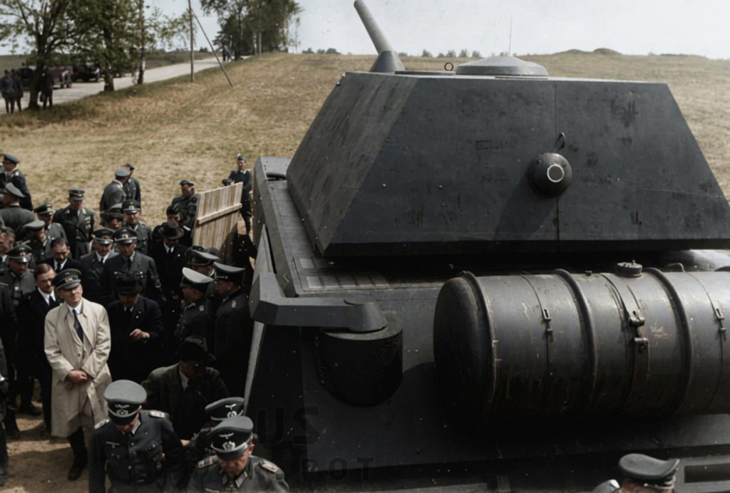 Prezentacja prototypu czolgu Maus Adolfowi Hitlerowi - 14 maja 1943 Wilczy Szaniec