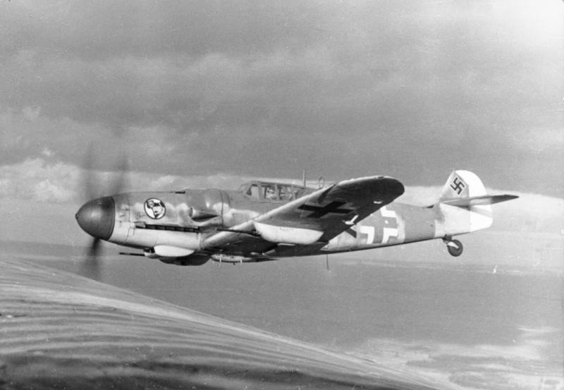 Myśliwiec Messerschmitt Bf 109 G w locie, 1943