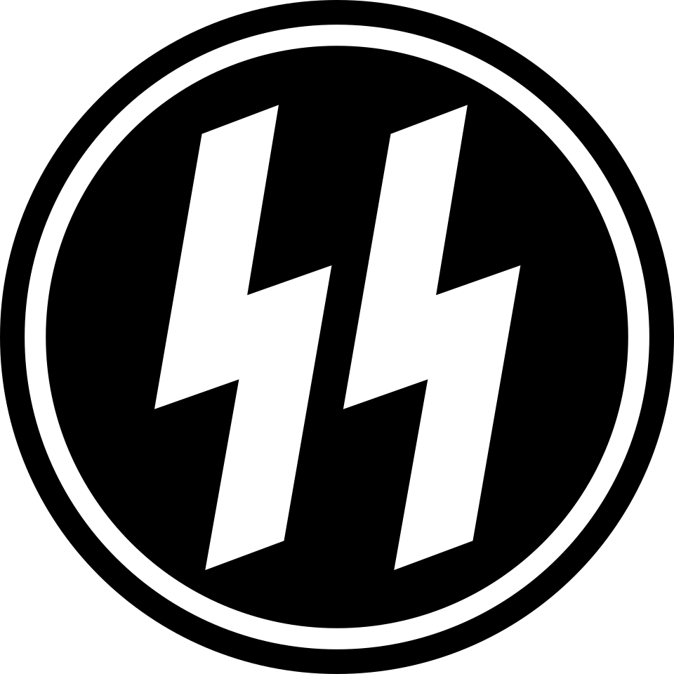 Znak SS: podwójna runa Sig w okrągłym emblemacie